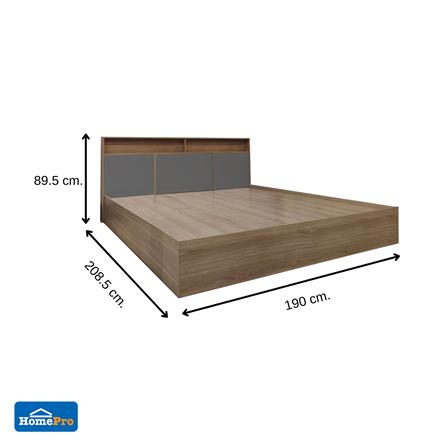 ชุดห้องนอน 6 ฟุต + ตู้เสื้อผ้า 160 ซม. FURDINI KEPT สี NT OAK/เทา_7