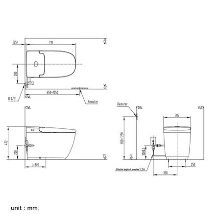 สุขภัณฑ์อัตโนมัติ INAX IN1133-WT-9 3.5/5 ลิตร สีขาว_1