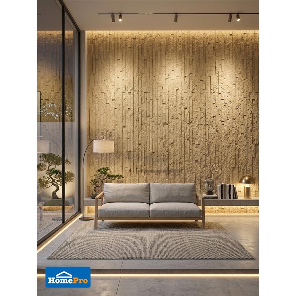แผ่นตกแต่งผนัง PU 60x120 ซม. TARA BRICK ROCK BROWN