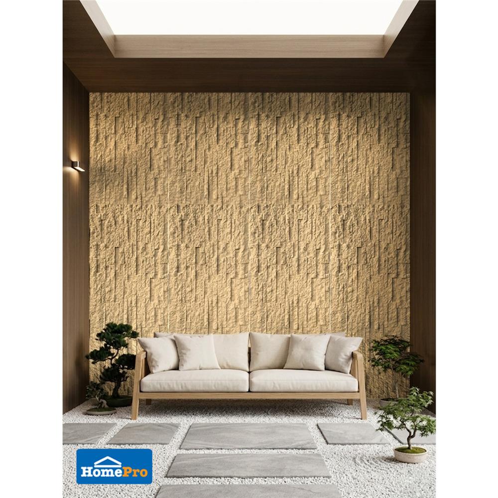 แผ่นตกแต่งผนัง PU 60x120 ซม. TARA BRICK ROCK BROWN