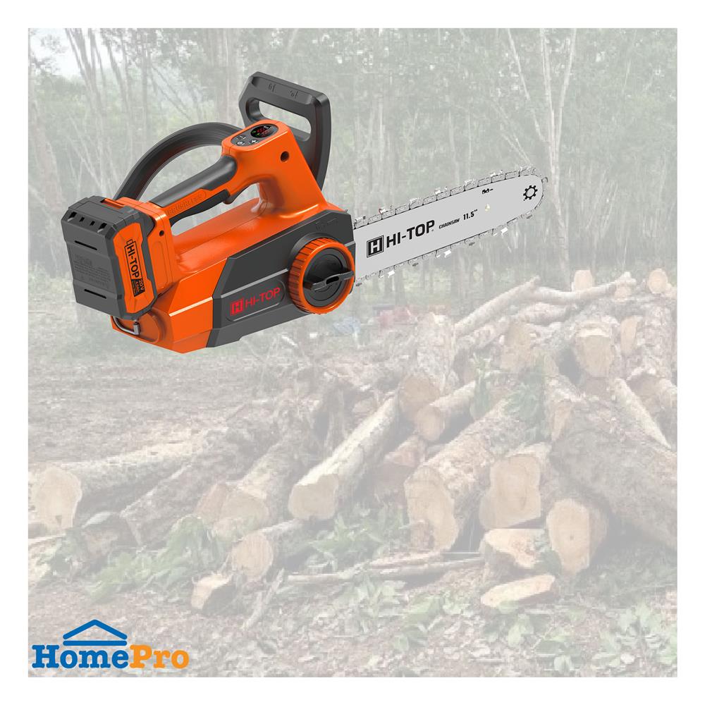 เลื่อยโซ่ไร้สาย (พร้อมแบตเตอรี่) HI-TOP CS11.5-BL20VS 11.5 นิ้ว 20 โวลต์
