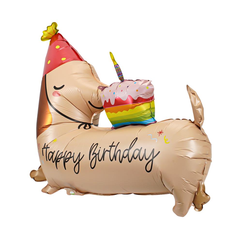 ลูกโป่งฟอยล์ DOG HBD SNAZZ 37 นิ้ว สีน้ำตาล