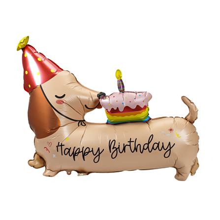 ลูกโป่งฟอยล์ DOG HBD SNAZZ 37 นิ้ว สีน้ำตาล_0