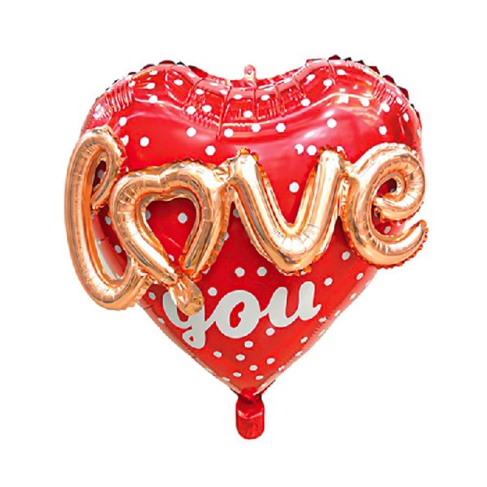 ลูกโป่งฟอยล์ LOVE HEART SNAZZ 24 นิ้ว สีแดง