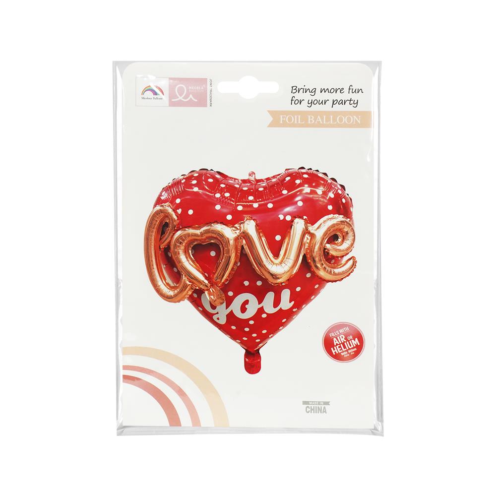 ลูกโป่งฟอยล์ LOVE HEART SNAZZ 24 นิ้ว สีแดง