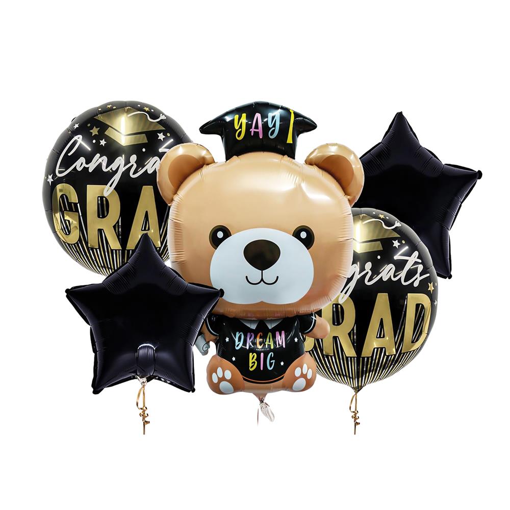 ลูกโป่งฟอยล์ SNAZZ BEAR GRADUATION SET 29 นิ้ว สีดำ