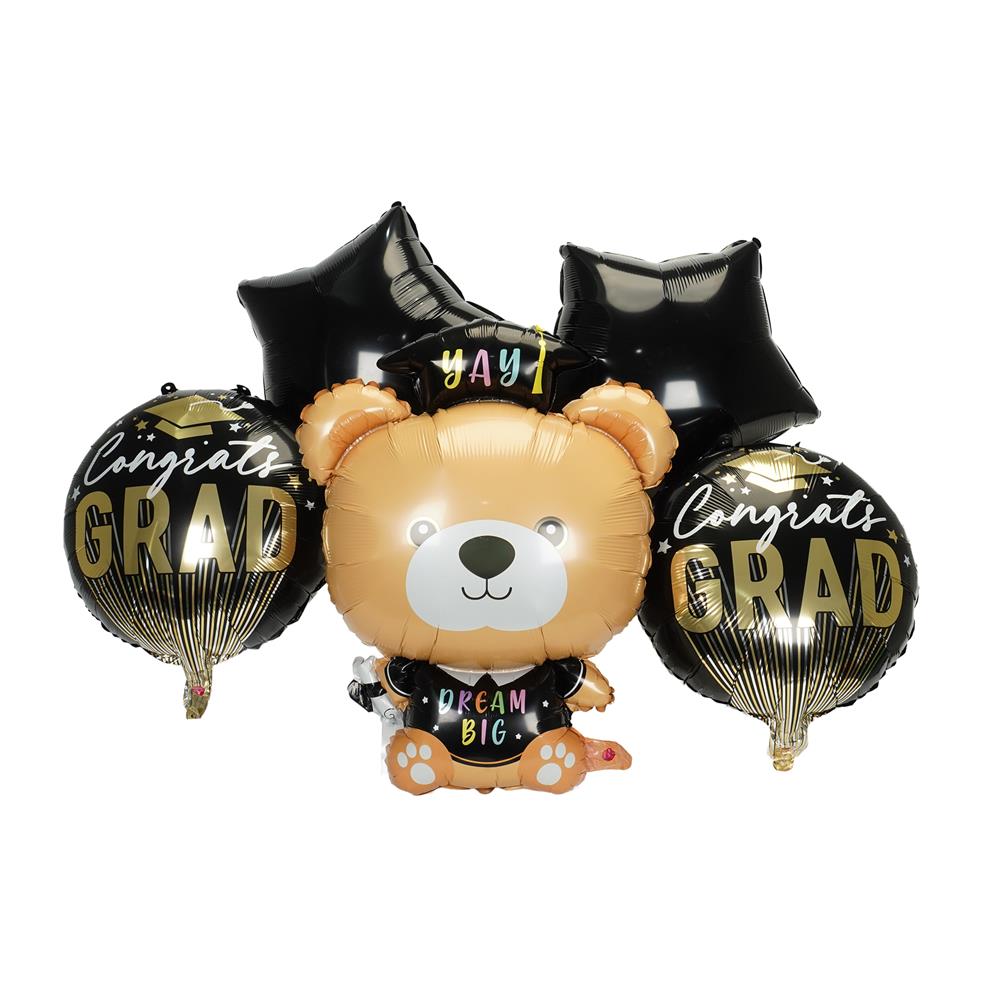 ลูกโป่งฟอยล์ SNAZZ BEAR GRADUATION SET 29 นิ้ว สีดำ