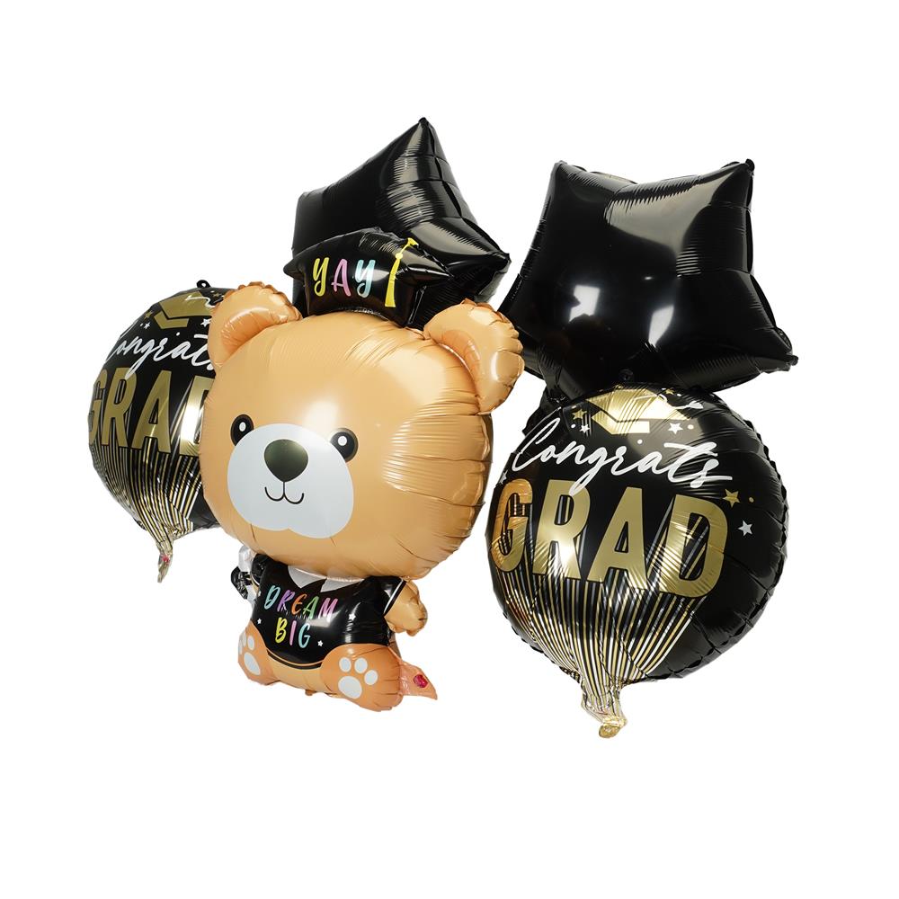 ลูกโป่งฟอยล์ SNAZZ BEAR GRADUATION SET 29 นิ้ว สีดำ