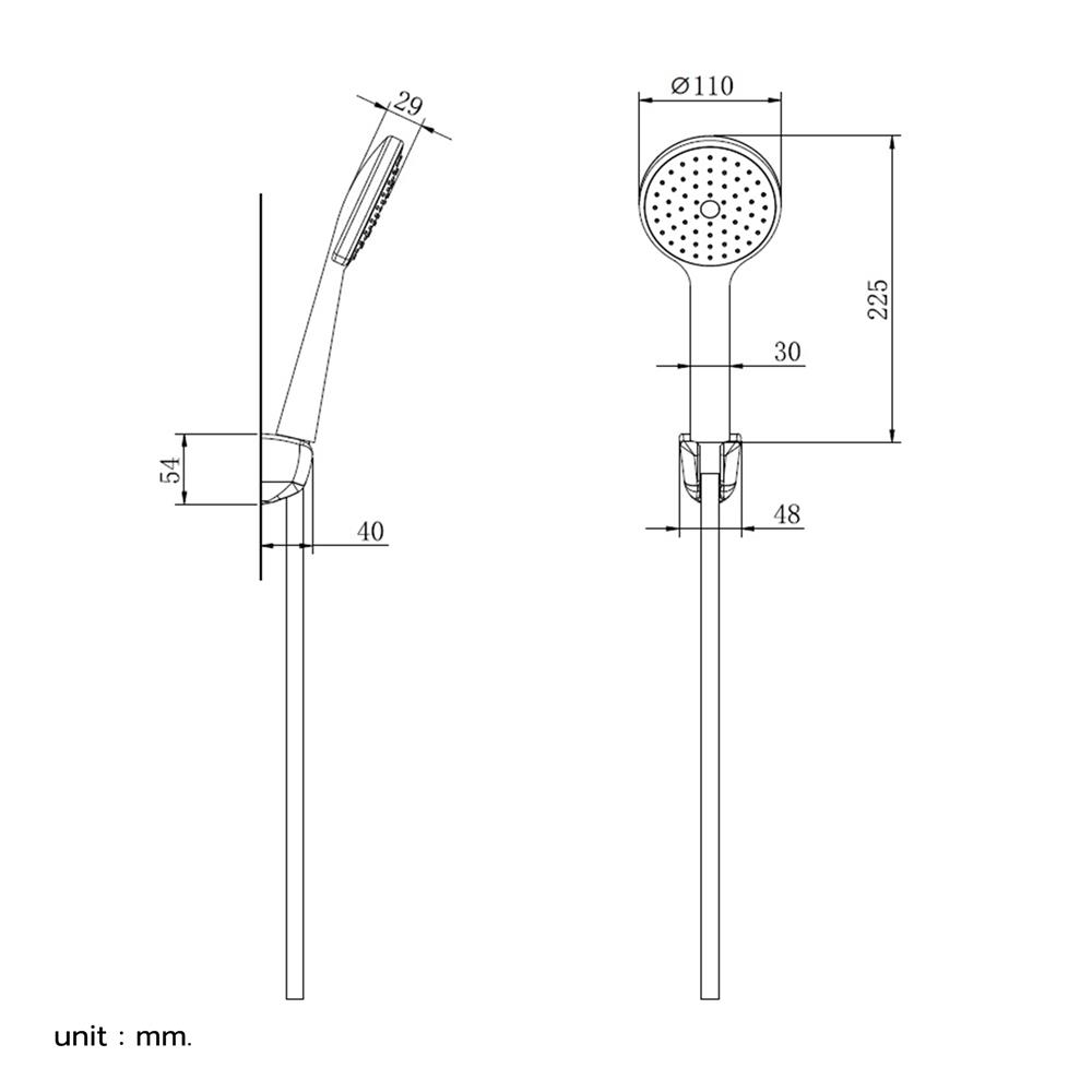 ชุดฝักบัวสายอ่อน 1 ระดับ RASLAND RA D411-D2468