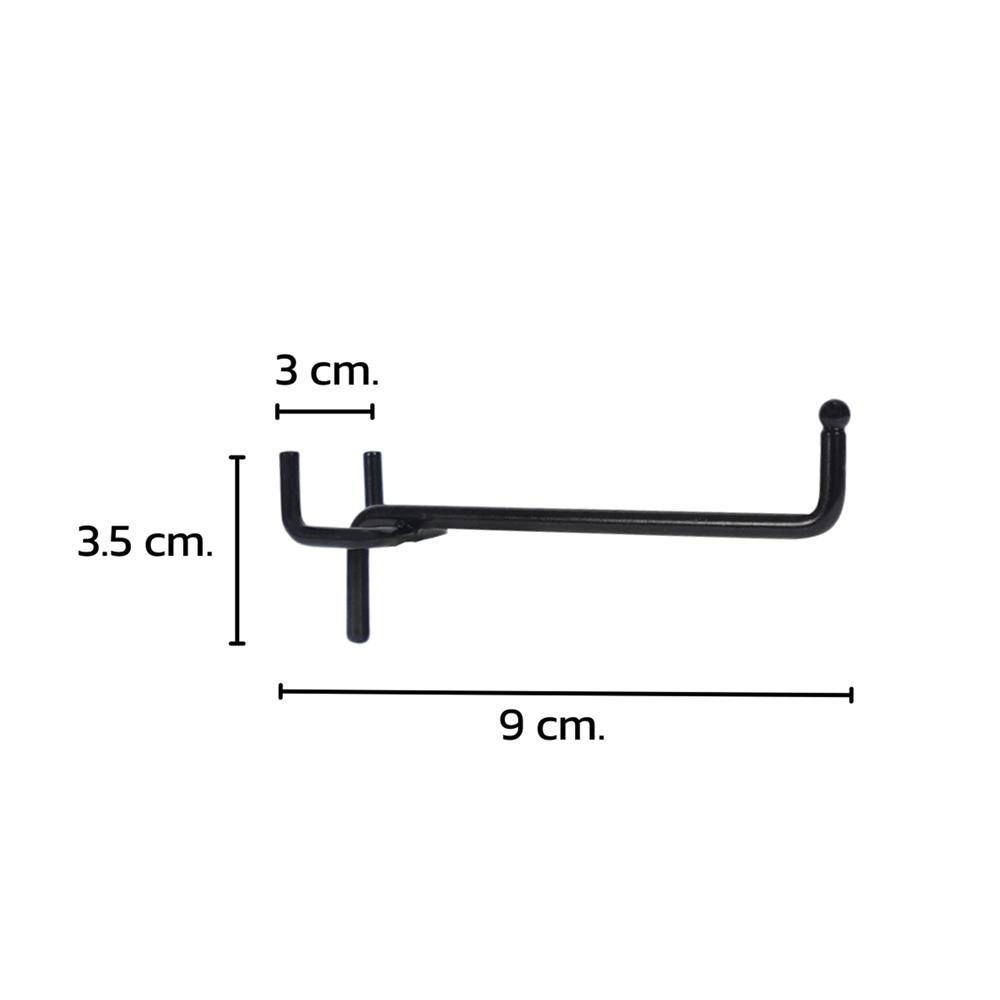 ชุดตะขอแขวนเหล็กเดี่ยวยาว CUSTOMAI 9 ซม. สีดำ (ชุด 5 ชิ้น)