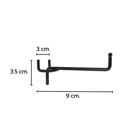 ชุดตะขอแขวนเหล็กเดี่ยวยาว CUSTOMAI 9 ซม. สีดำ (ชุด 5 ชิ้น)_7