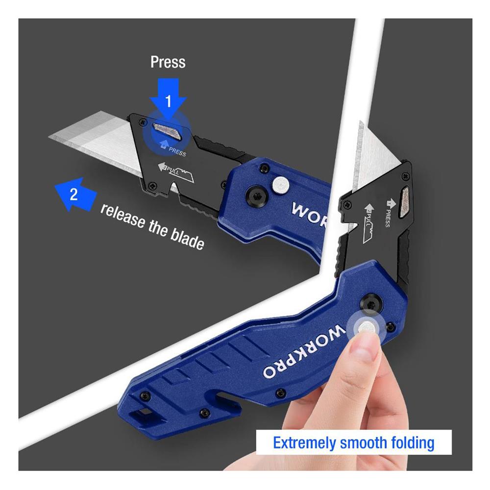 มีดพับอเนกประสงค์ด้ามจับไนลอน WORKPRO WP211008