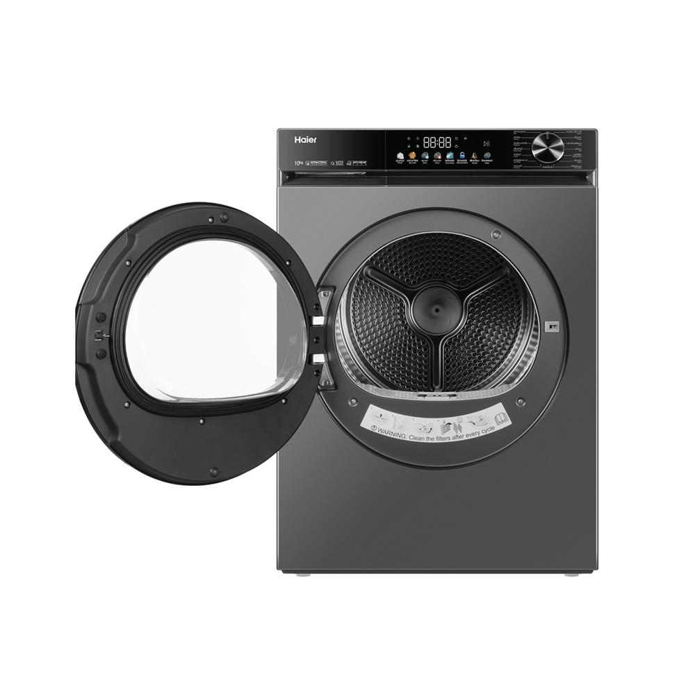 เครื่องอบผ้าฝาหน้า HAIER HD100-A357S8 10 กก. HEATPUMP สีเทาเข้ม
