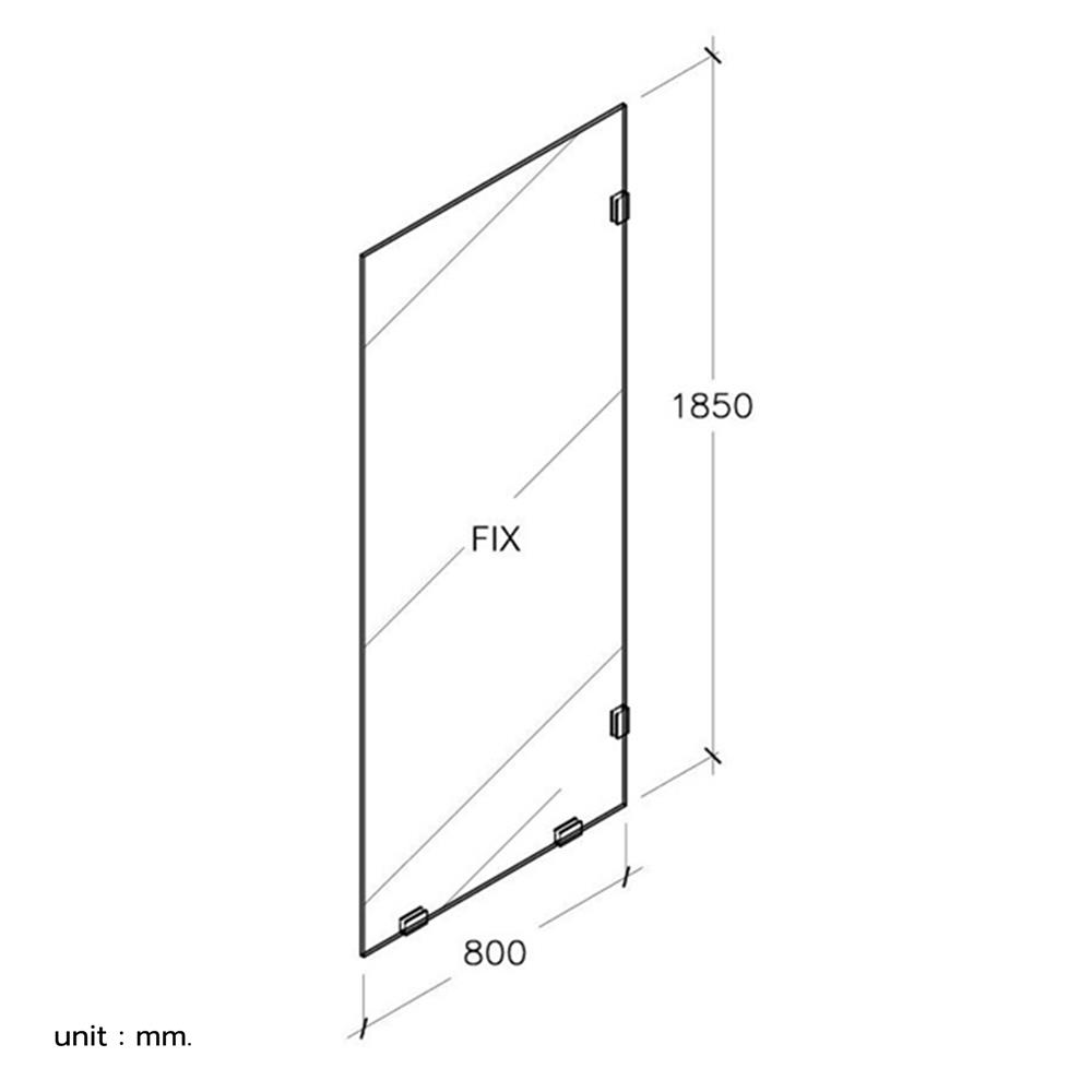 ฉากกั้นอาบน้ำ COTTO FAC080HRO-GS 185 ซม.