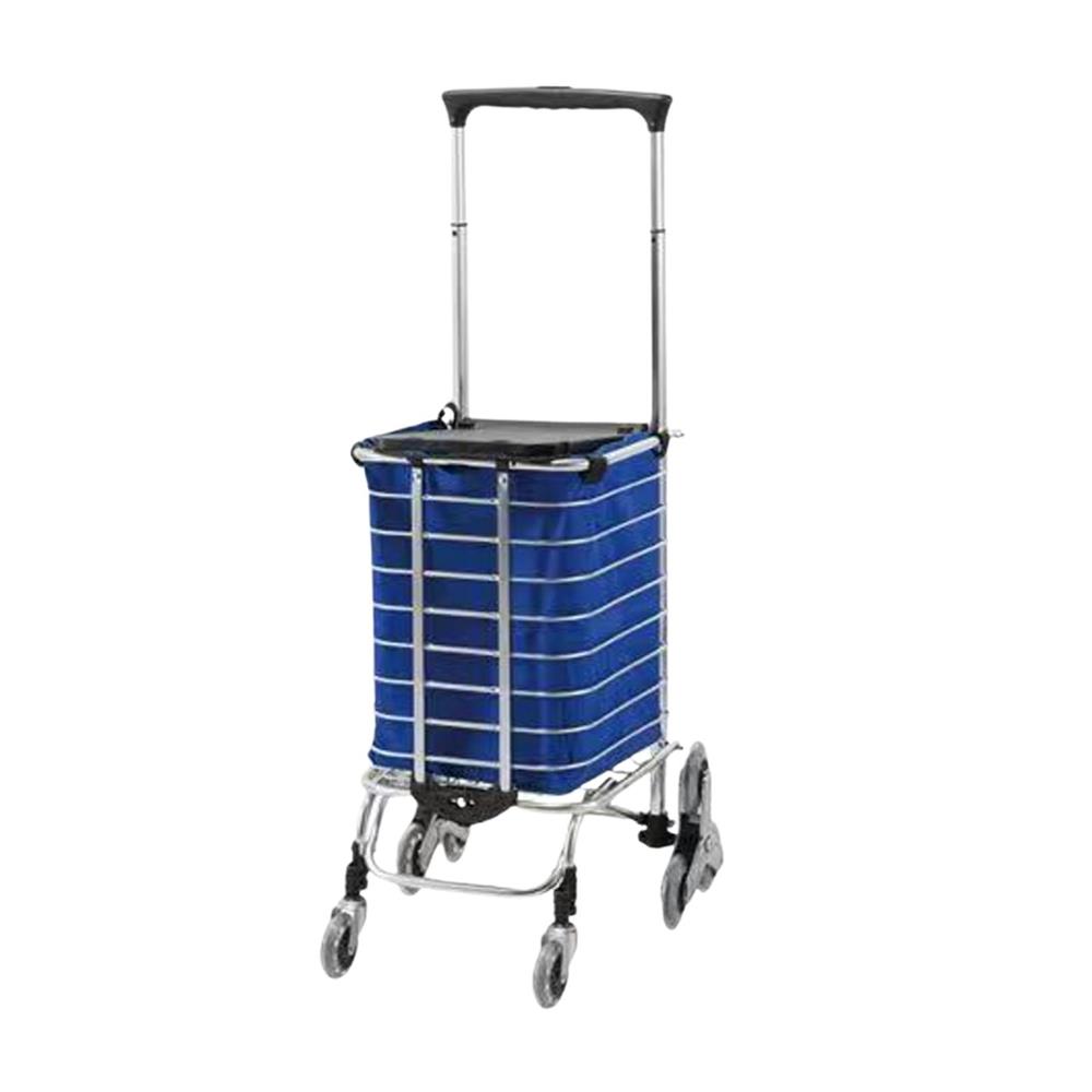 รถเข็นช้อปปิ้งพับได้ 8 ล้อ BARCO FOSC-002-BLK สีเงิน