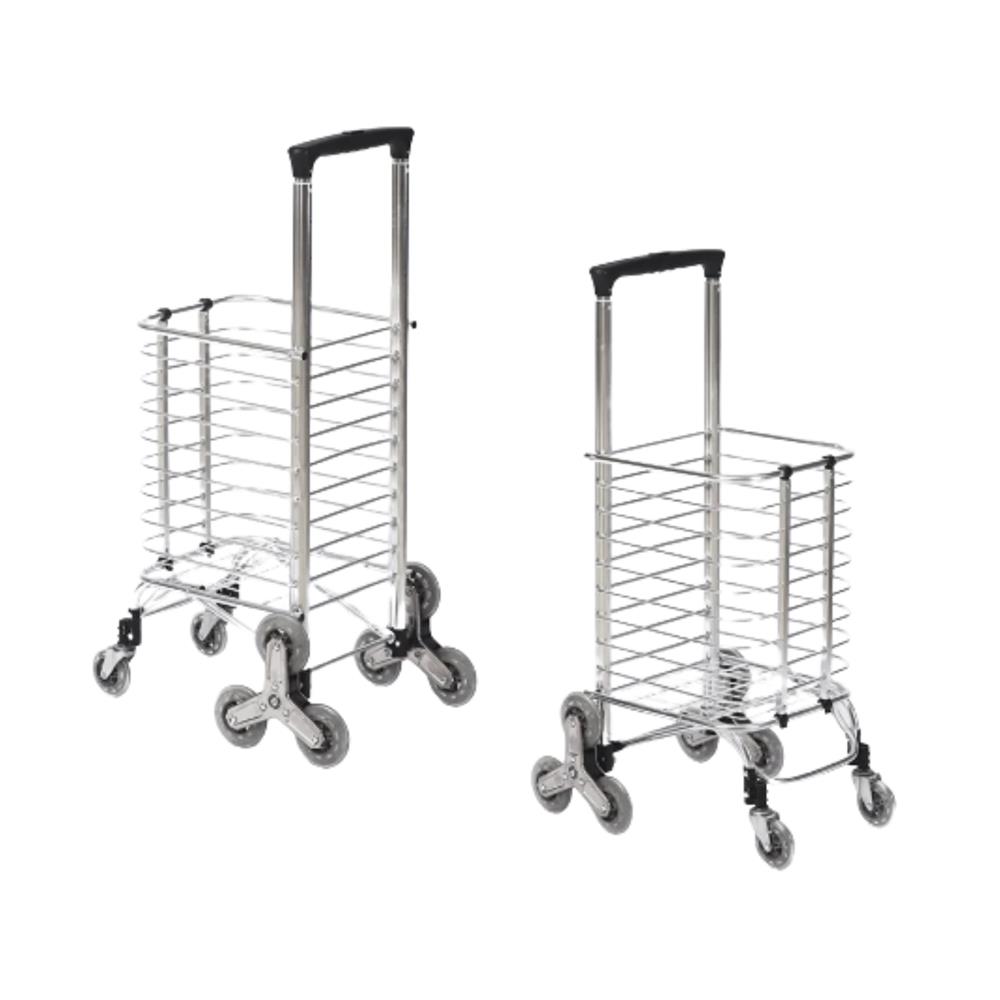 รถเข็นช้อปปิ้งพับได้ 8 ล้อ BARCO FOSC-002-BLK สีเงิน