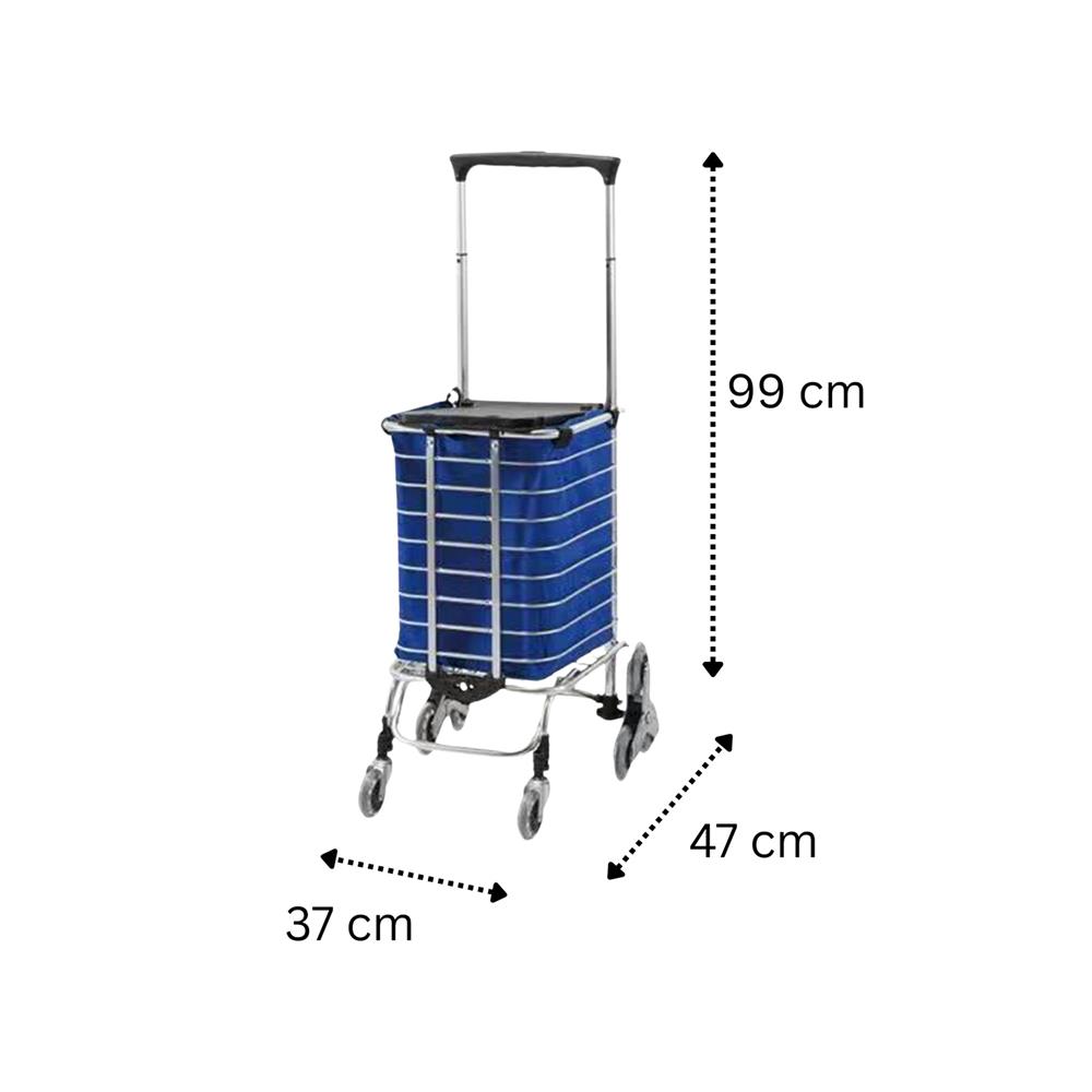 รถเข็นช้อปปิ้งพับได้ 8 ล้อ BARCO FOSC-002-BLK สีเงิน