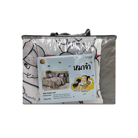 ชุดผ้าปูที่นอน 5 ฟุต (ชุด 6 ชิ้น) TULIP หมาจ๋า 60256-DLD046_3
