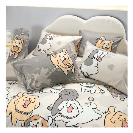 ชุดผ้าปูที่นอน 5 ฟุต (ชุด 6 ชิ้น) TULIP หมาจ๋า 60256-DLD047_1