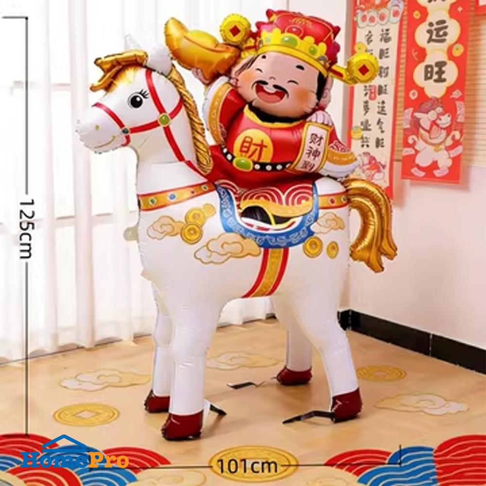 ลูกโป่งฟอยล์ตรุษจีน ม้าขาว UNION HOME 101x125 ซม. สีขาว/แดง