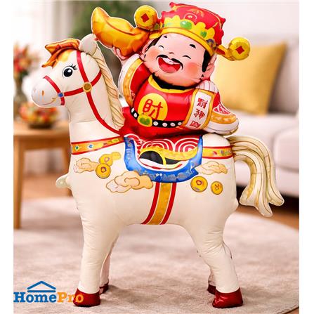 ลูกโป่งฟอยล์ตรุษจีน ม้าขาว UNION HOME 101x125 ซม. สีขาว/แดง_2