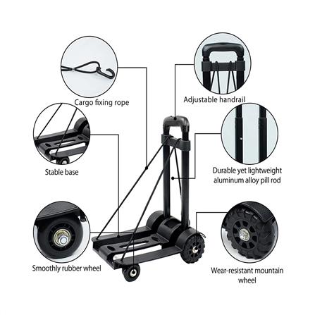 รถเข็น 2 ล้อพับได้ BARCO FOCA-004-BLK 25 กก. สีดำ_4