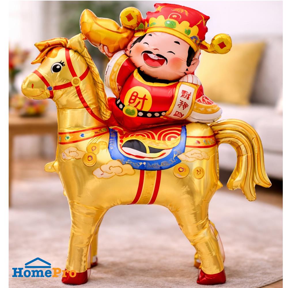 ลูกโป่งฟอยล์ตรุษจีน ม้าทอง UNION HOME 101x125 ซม. สีทอง