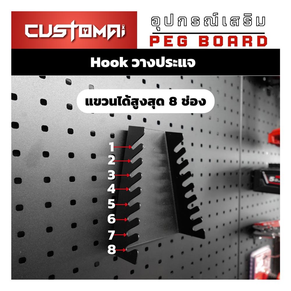 แท่นแขวนเหล็กวางประแจ CUSTOMAI สีดำ