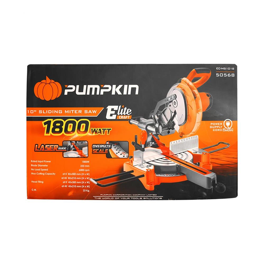 เครื่องเลื่อยองศาสไลด์ 10 นิ้ว PUMPKIN 50568 EC-MS1018 1800 วัตต์