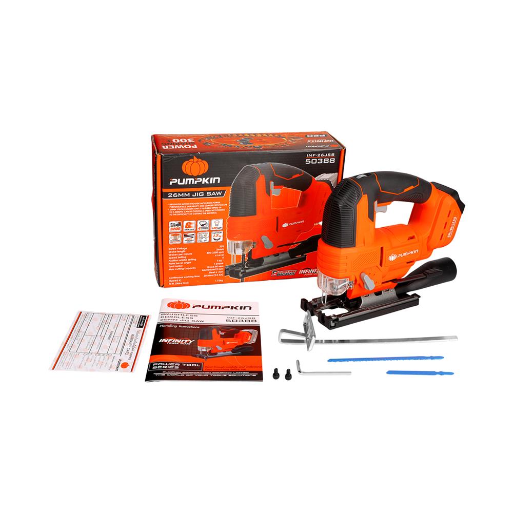 เลื่อยจิ๊กซอว์ไร้สาย (เฉพาะตัวเครื่อง) PUMPKIN 50388 INF-26JSB 20 โวลต์