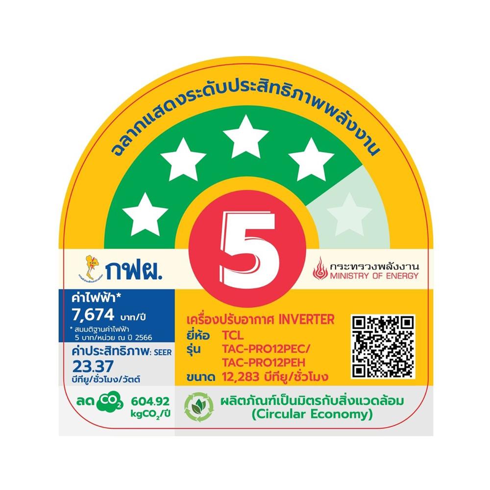 แอร์ผนัง TCL TAC-PRO12PE 12283 บีทียู อินเวอร์เตอร์