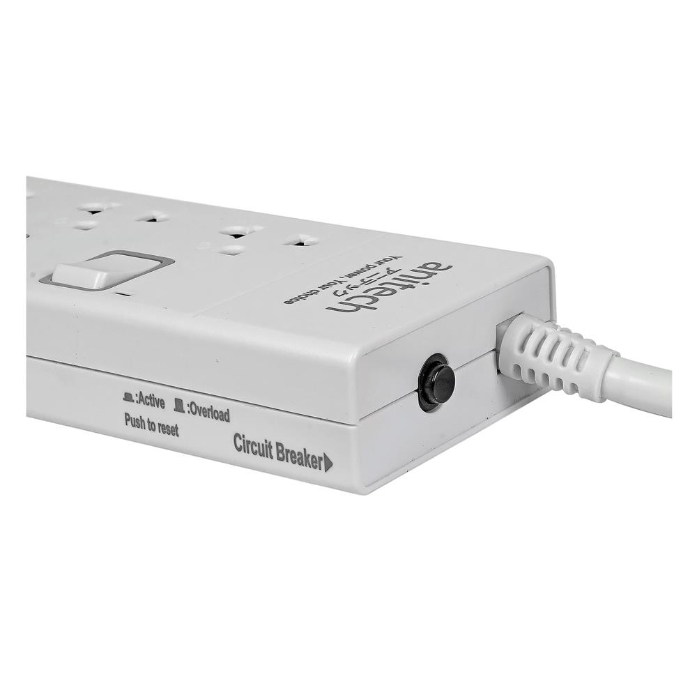 รางปลั๊กไฟ 4 ช่อง 4 สวิตช์ ANITECH H7134 16 แอมป์ 3 ม.