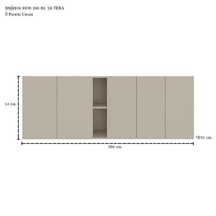 ตู้แขวนผนัง SB FURNITURE TERA 59064557 200 ซม. สี PASTELA CREAM_2