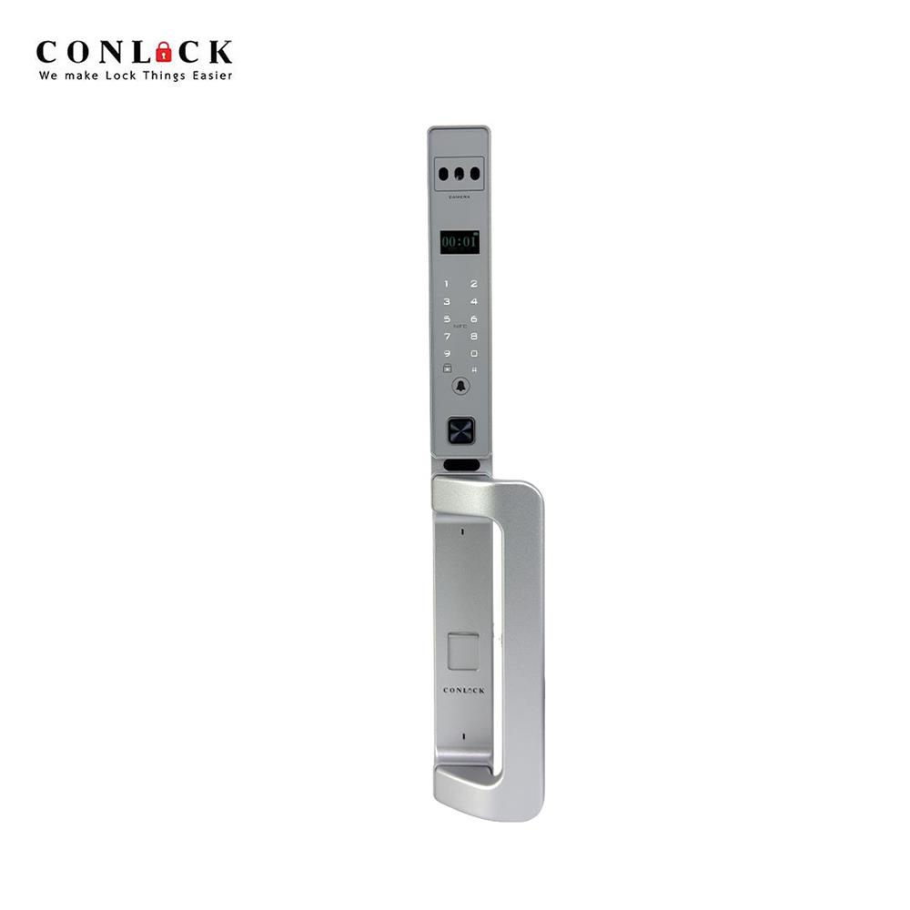 กลอนดิจิตอล CONLOCK XERCON CURVE สีเงิน