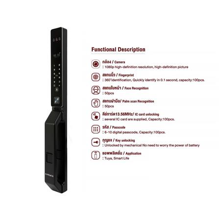 กลอนดิจิตอล CONLOCK XERCON LINE สีดำ_6