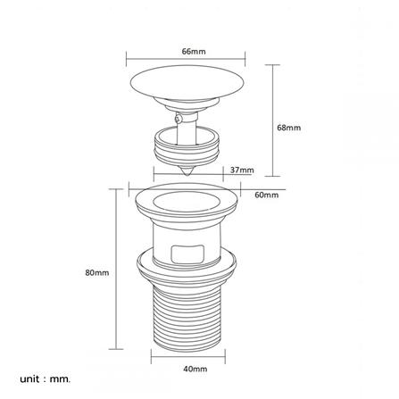 สะดืออ่างล้างหน้าแบบกด RASLAND RA K1111-6333_4