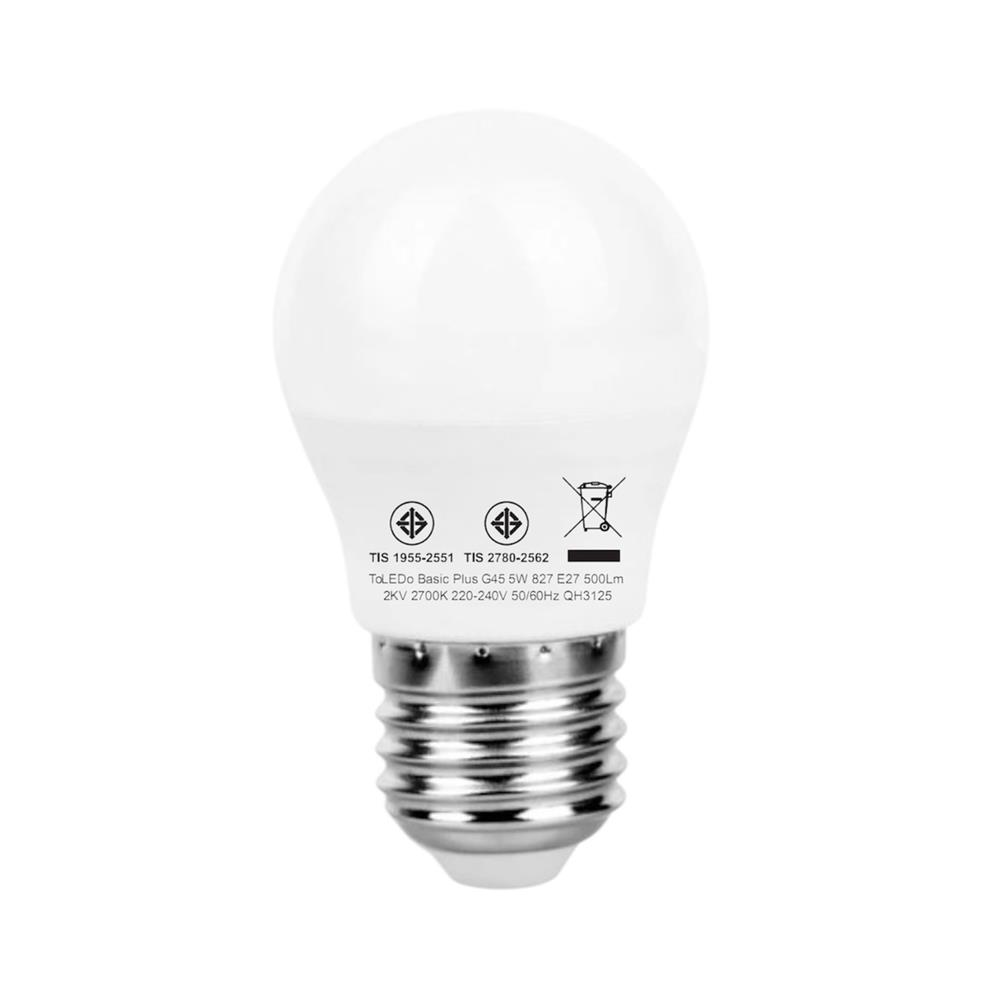 หลอด LED SYLVANIA G45 BASIC PLUS 5 วัตต์ WARM WHITE E27