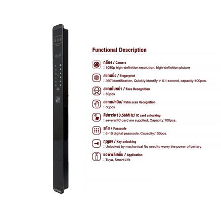 กลอนดิจิตอล CONLOCK XERCON SLIM สีดำ_5