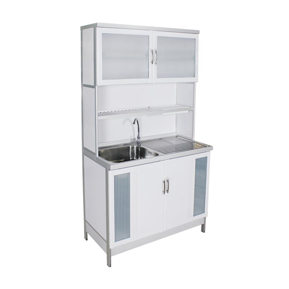 ครัวอะลูมิเนียมสำเร็จรูป ท็อปซิงค์ซ้าย 3MITI STR 100LF 100 ซม. สีขาว