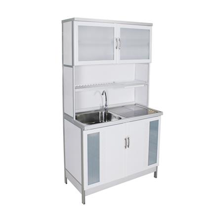 ครัวอะลูมิเนียมสำเร็จรูป ท็อปซิงค์ซ้าย 3MITI STR 100LF 100 ซม. สีขาว_2