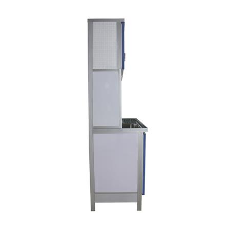 ครัวอะลูมิเนียมสำเร็จรูป ท็อปซิงค์ซ้าย 3MITI STR 100LF 100 ซม. สีฟ้า-ขาว_3