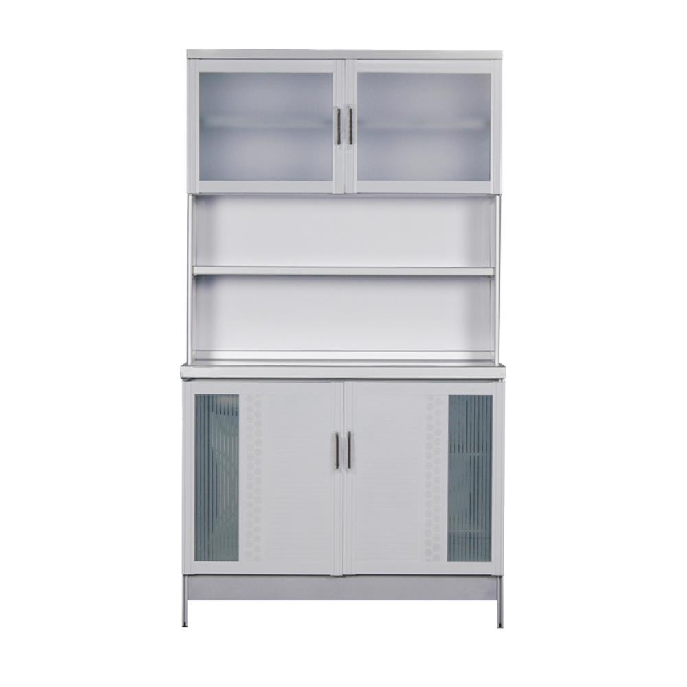 ชุดครัวอะลูมิเนียมสำเร็จรูป ท็อปเรียบ 3MITI STR 100FF 100 ซม. สีขาว