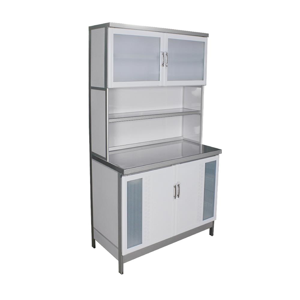 ชุดครัวอะลูมิเนียมสำเร็จรูป ท็อปเรียบ 3MITI STR 100FF 100 ซม. สีขาว