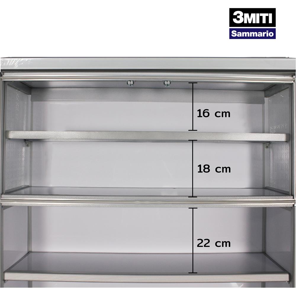 ชุดครัวอะลูมิเนียมสำเร็จรูป ท็อปเรียบ 3MITI STR 100FF 100 ซม. สีขาว