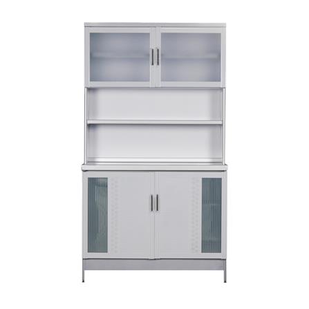 ชุดครัวอะลูมิเนียมสำเร็จรูป ท็อปเรียบ 3MITI STR 100FF 100 ซม. สีขาว_1