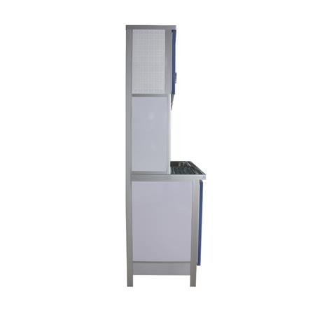 ครัวอะลูมิเนียมสำเร็จรูป ท็อปซิงค์ขวา 3MITI STR 100RF 100 ซม. สีฟ้า-ขาว_3