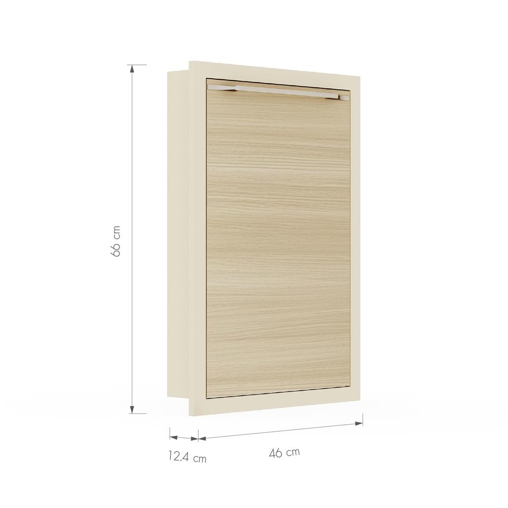 บานซิงค์เดี่ยว เปิดขวา KITZCHO LUCIDA PLUS 46x66 ซม. สี NATURAL OAK