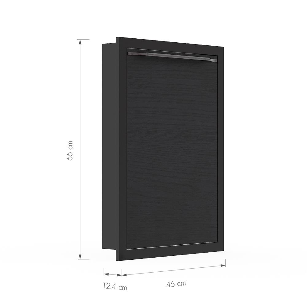 บานซิงค์เดี่ยว เปิดขวา KITZCHO LUCIDA PLUS 46x66 ซม. สี BLACK OAK