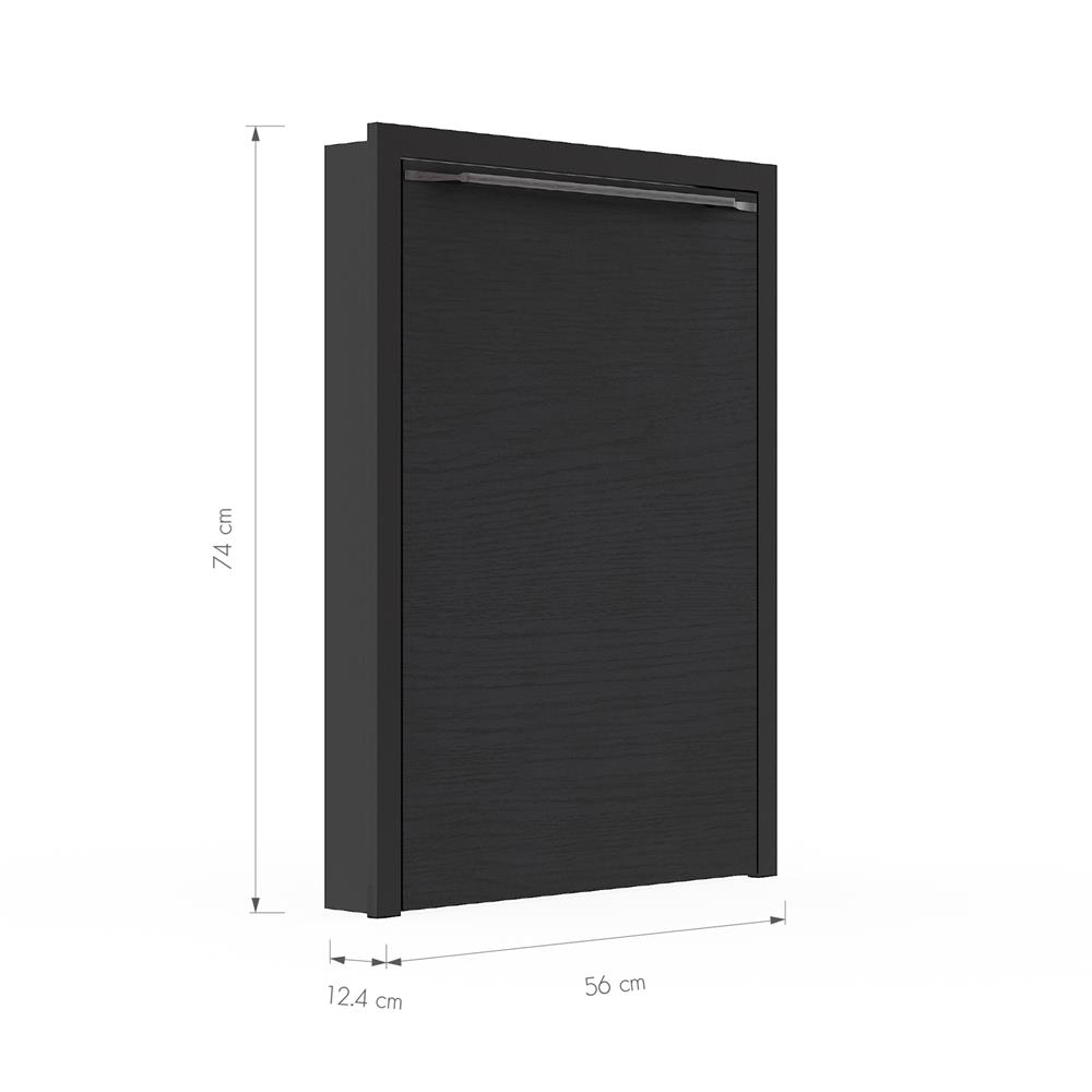 บานถังแก๊ส เปิดขวา KITZCHO LUCIDA PLUS 56x74 ซม. สี BLACK OAK