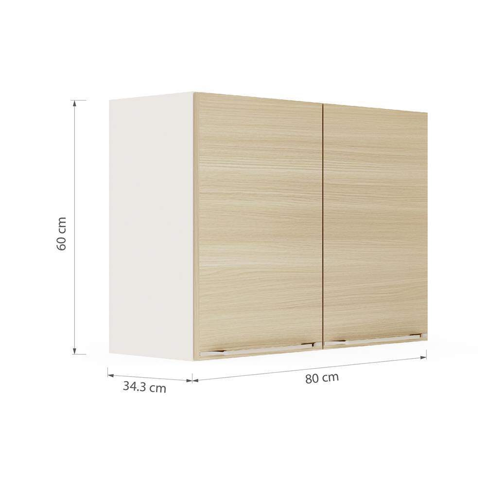 ตู้แขวนคู่ KITZCHO LUCIDA PLUS 80x60 ซม. สี NATURAL OAK